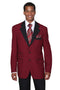 Mens 2 Button Tuxedo with Black Lapel in Burgundy