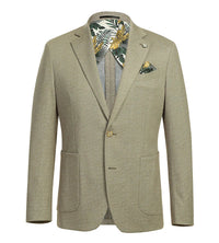 Half Canvas Slim Fit Blazer in Khaki