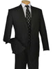 (36S) Regular Fit Suit 2 Button 2 Piece in Black