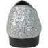 Bravo Mens Modern Glitter Sequin Prom Tuxedo Loafer in Silver Grey - Men's Dress Shoes