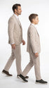 Dad & Son Matching Beige 3-Piece Suits – Father and Son Wedding Formal Suits in Tan Color
