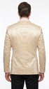 Men’s Champagne Tuxedo Dinner Jacket – Satin Finish Formal Wedding Prom Blazer and Bowtie included