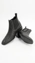 Men’s Shark Skin Cowboy Boots – Black Exotic Leather Western Chelsea Ankle Boots by Vestigium