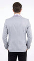 Men’s Silver Grey Dinner Jacket with Black Pants – Formal Wedding Prom Tuxedo Blazer Outfit Suit