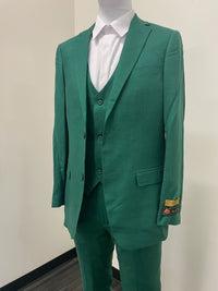 Mens Emerald Green 3-Piece Suit – Slim Fit Wedding and Formal Suit by Alberto Nardoni