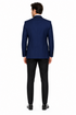 3-Piece Tailored Fit Wool Suit with Bow Tie and Flat Front Pants - Navy