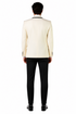 3-Piece Tailored Fit Wool Suit with Bow Tie and Flat Front Pants - Off-White