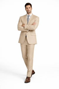 (34R) Regular Fit 2 Piece Beige Suit