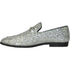Bravo Mens Modern Glitter Sequin Prom Tuxedo Loafer in Silver Grey - Men's Dress Shoes
