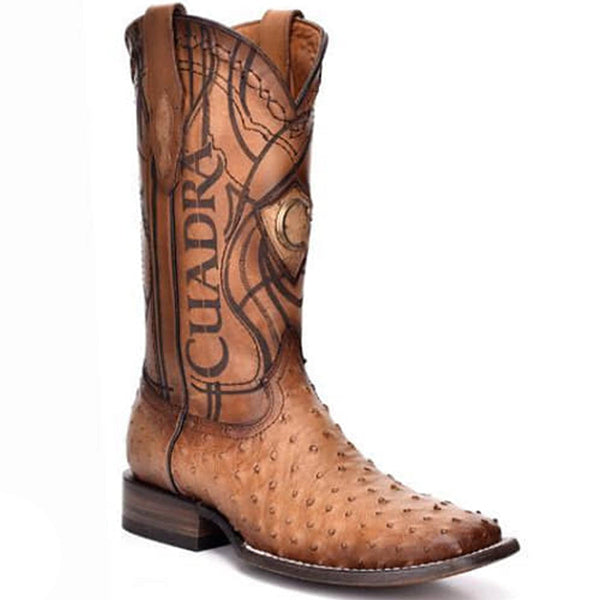 Men's Ostrich Square Toe Cowboy Boots