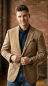 Mens Khaki Camel Bronze Taupe Blazer, Classic Business Casual Wedding Sport Coat Jacket in Tan Color