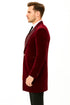Men’s Burgundy Tuxedo in  Velvet  Long Blazer – Victorian Cutaway Tuxed  Suit 1920s Gangster Style Long Jacket with Black Pants