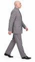 Men's Light Gray Austin Powers Dr. Evil Inspired Suit – Mandarin Collar 2 Piece Costume Suit for Halloween, Cosplay & Themed Parties