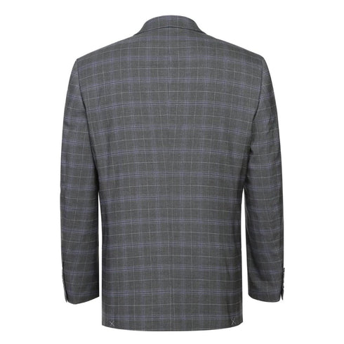 Lozano Collection - Men's 2 Piece Regular Fit Gray Check Suit