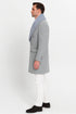 Men’s Light Grey Double Breasted Overcoat with Faux Fur Shawl Collar – Winter Luxury Coat Wool Fabric