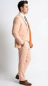 Men’s Light Peach 3 Piece Suit Set with Vest, Prom Wedding Dress Suit