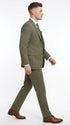 Men’s Olive Green Tone-on-Tone Shadow Pinstripe  3 Piece Suit – Modern Formal Suit with Vest Shadow Stripe