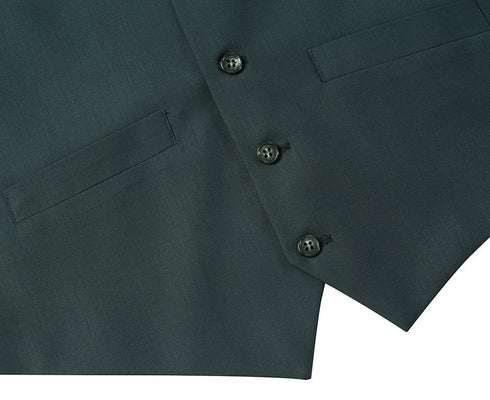 Vanderbilt Collection - Classic Dress Vest 5 Buttons Regular Fit In Green