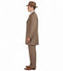 Men’s 1920s Tan Zoot Suit with Fedora Hat and Wingtip Shoes – Vintage Gangster 3-Piece Long Jacket Suit