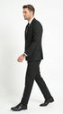 Men’s Black Tonal Shadow Pinstripe Vested Suit – 3 Piece Classic Fit Formal Wedding & Business Suit By Vitali