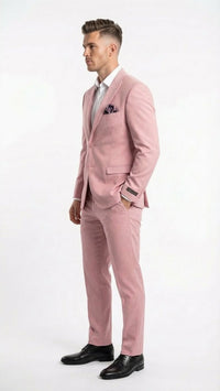 Vitali Brand Modern Fit Men’s Light Pink Formal Suit - Blush Color