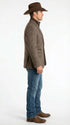 Men’s Brown Herringbone Tweed Cowboy Western Blazer – Classic Country Sport Coat Jacket for Ranch Wear,  Cowboy Jacket
