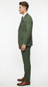 Men’s Forest Green Three Piece Suit – Double Breasted Vest Formal Wedding and Business Suit Set Olive Green Slim Fit