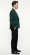Zacchi Brand Men’s Dark Green Textured Blazer – Classic Single Button Sport Coat with Notch Lapel Formal Jacket