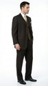 Men’s Dark choclate Brown Three Buttons 3 Piece Suit – Classic Brown 3PC Wedding, Church and Business Formal Suit for Men