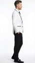 Men’s White Blazer with Black Trim | Wedding and Party Formal Blazer Jacket - White Tuxedo Prom Jacket