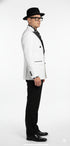 Men’s White and Black Double-Breasted Tuxedo – Modern Slim Fit Formal Suit for Weddings, Parties, and Special Occasions