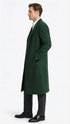 Men’s Hunter Green Full-Length Wool Overcoat – Classic Winter Dress Coat for Formal and Casual Wear Topcoat Mens Wintercoat