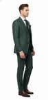 Men’s Green Plaid 3-Piece Suit – Classic Check Slim Fit Suit for Weddings, Church, and Formal By Rossiman