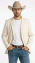 Men’s Off White Casual Blazer – Classic Western Style Lightweight Summer Cowboy Jacket Casual Ivory Cream Color