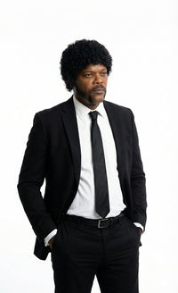 Mens Black Blazer – Jules Winnfield Inspired Pulp Fiction Style Classic Formal Blazer for Men Vintage Retro Jacket