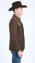 Men’s Dark Brown Western Blazer with Suede Yoke – Cowboy Sport Coat with Western Shoulder Details