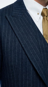 Men’s Navy Blue Pinstripe 3 Piece Suit, Thomas Shelby Inspired Vintage Formal Suit for Weddings, Parties, Prom, and Special Events