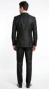 Men’s Black Shiny 3 Piece Tuxedo Groom Suit, Formal Vest Suit for Weddings, Prom, Black Tie Events, Black Lapel