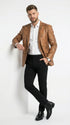 Men’s Tan Snakeskin Print Blazer, Brown Sport Coat Camel Alligator Crocodile Animal Print leopard Jacket