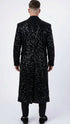 Men’s Black Sequin Long Coat with Satin Shawl Lapel – Luxury Statement Evening Overcoat