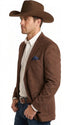 Men’s Brown Suede Western Blazer – Cowboy Style Sport Coat Jacket
