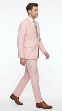 Men’s Light Pink 2 Piece Suit, Formal Dress Suit for Weddings, Prom, Parties, Summer Events Slim Fitted By Vitali