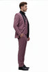 Men's Rose Pink Tuxedo Suit – Luxury Three-Piece Formal Wear with Black Satin Lapel Dusty Mauve Color