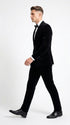 Men’s Black Velvet 2-Piece Suit – Notch Lapel Wedding, Prom and Formal Evening Suit