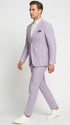 Men’s Lavender Seersucker 2 Piece Suit, Lightweight Summer Blazer and Pants Set for Weddings, Parties, Prom, and summer fabric