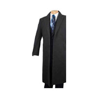 3 Button Full Length Cashmere Blended Grey - Cashmere Topcoat - Mens Cashmere Overcoat - Cashmere Coat