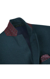 Men's Slim Fit Blazer Wool Blend Sports Jacket in Emerald Green