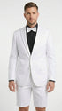 Men’s White Tuxedo Suit with Shorts – Modern Formal Blazer and Short Pants Set for Wedding, Prom Summer Fabric