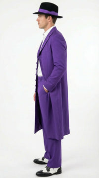 Pimp Halloween Joker Costume Purple Zoot Suit for Men