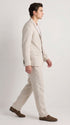Men’s Informal Summer Suit, Light Beige Casual Linen Style Blazer and Pants Set